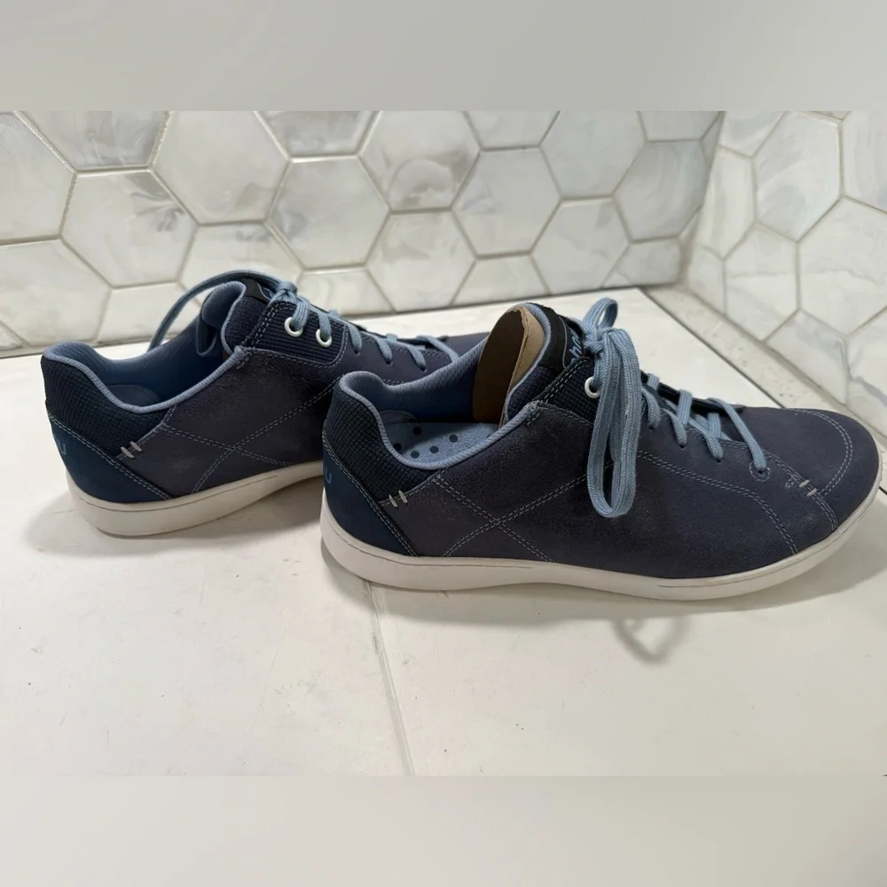 Ahnu Blue Noe Leather Sneakers Shoes Size 10 NEW Comfort Walking